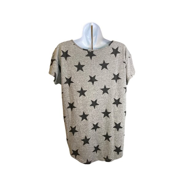 Alternative Eco Womens TShirt Large Star Print Gray Streetwear Grunge - Picture 2 of 8